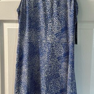 Aqua (Bloomingdale’s Brand) Blue and White Patterned Summer Dress
